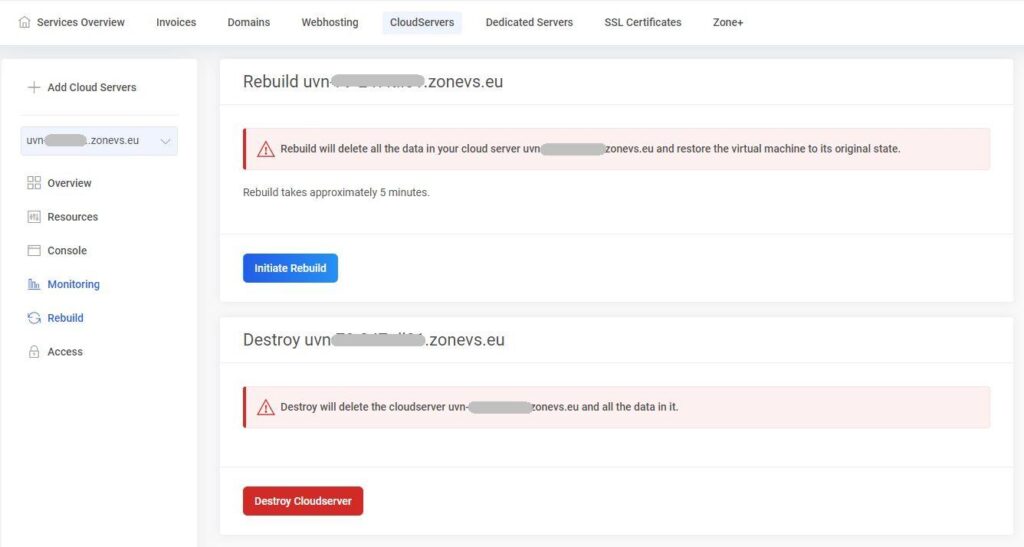Mākoņserverus tagad var dzēst