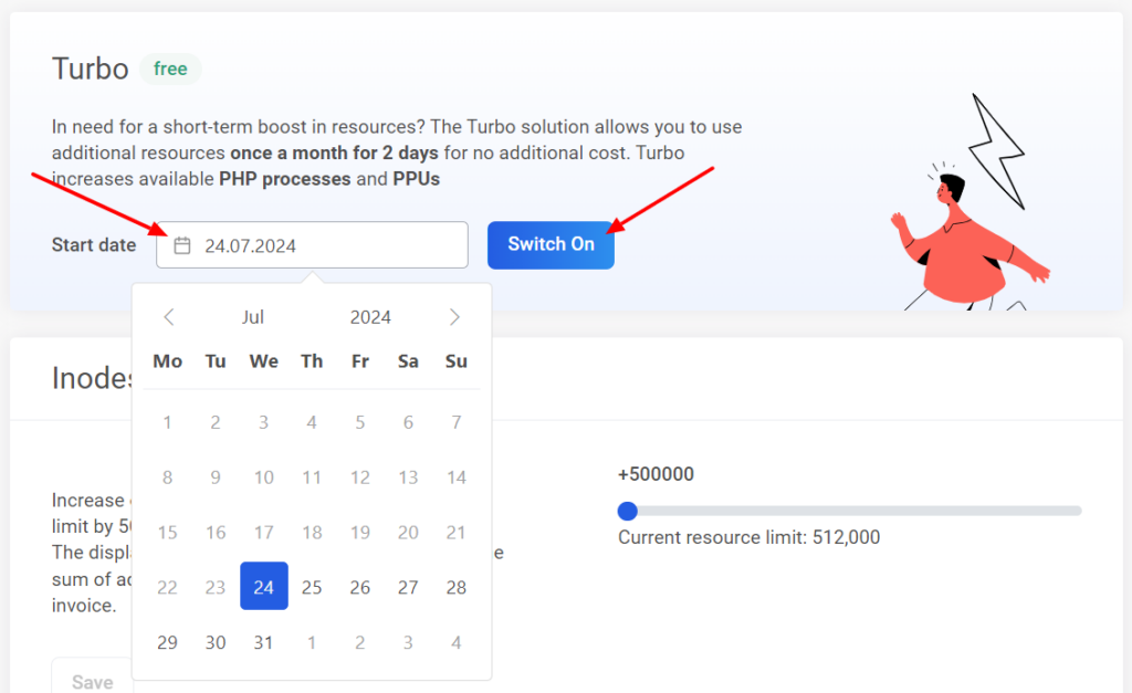 Webhosting Pro plāna Turbo